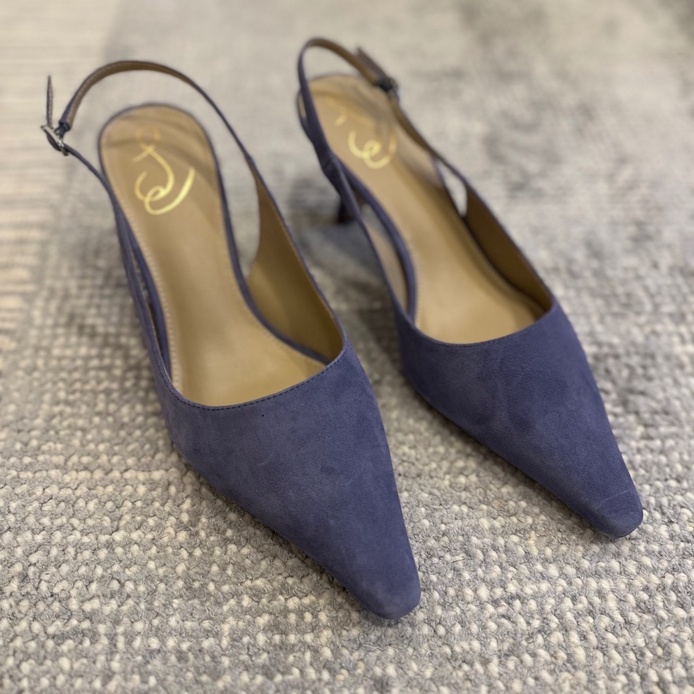 Sam Edelman Bianka Slingback Violet Suede Heels (8.5)